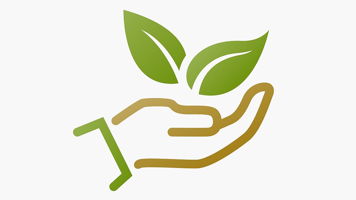 eco friendly icon. plant leaves in hand. ecology and save enviro Baumschutzprojekt - Info 3